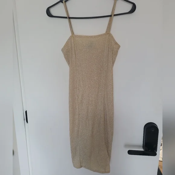 Forever 21 | Dresses | Forever 2 Cream Gold Glitter Dress | Poshmark